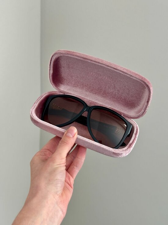 Miu Miu D-Frame Women Sunglasses Black Brown Pilot MUA08S 16K90Q NEW AUTHENTIC main image 7